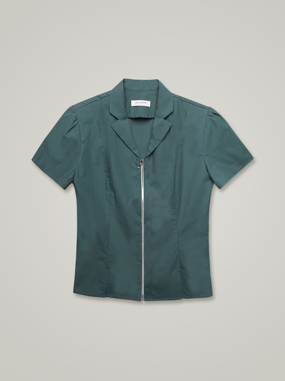 comos 848 two-way zipper shirt (blue-green)