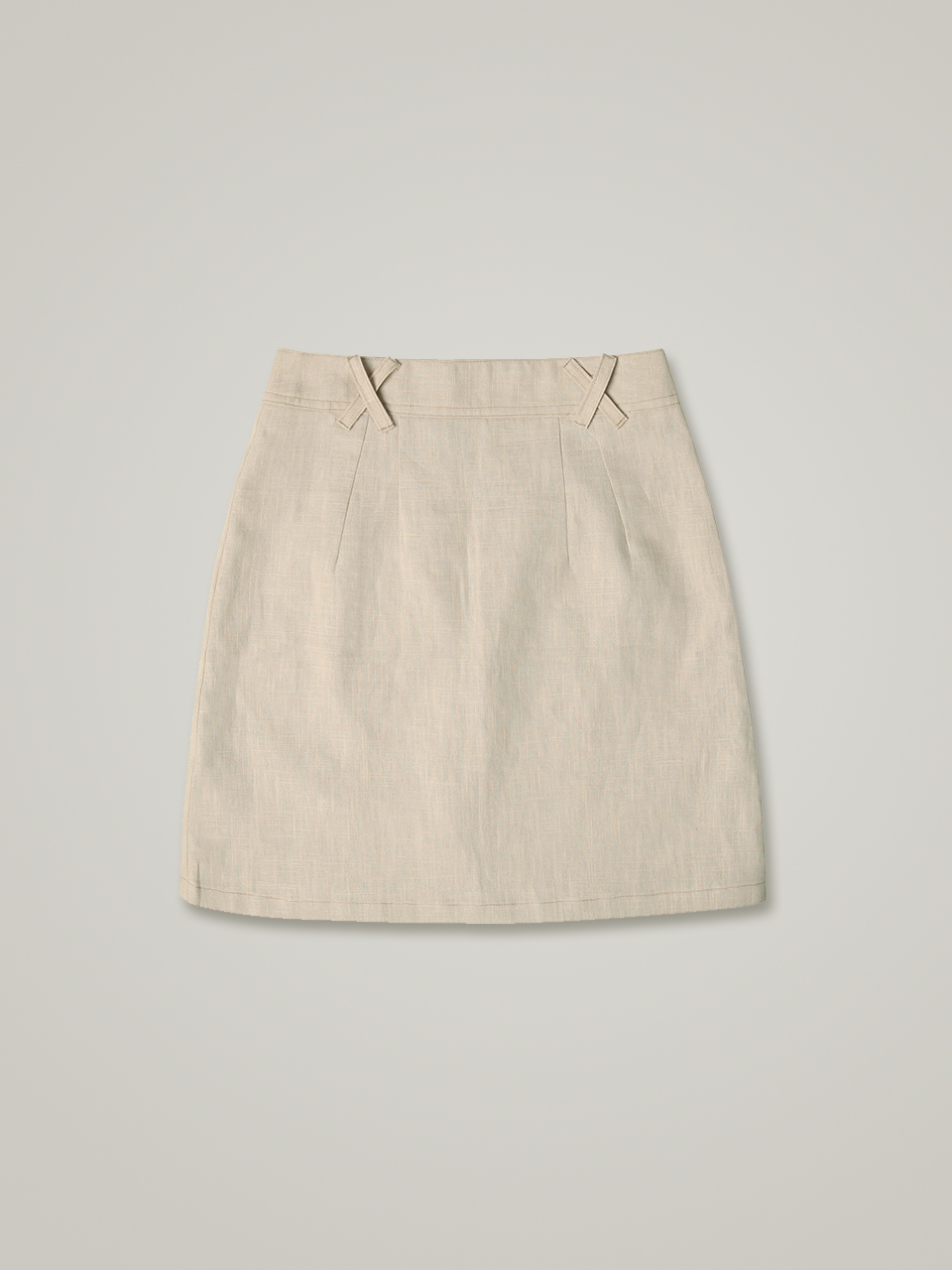 comos&#039;370 linen x strap skirt (beige)