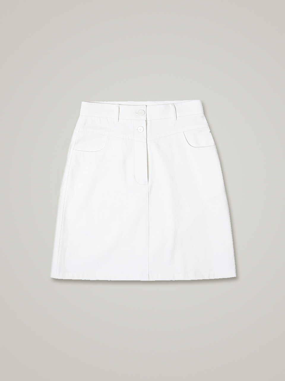comos&#039;533 yoke A-line cotton skirt (white)