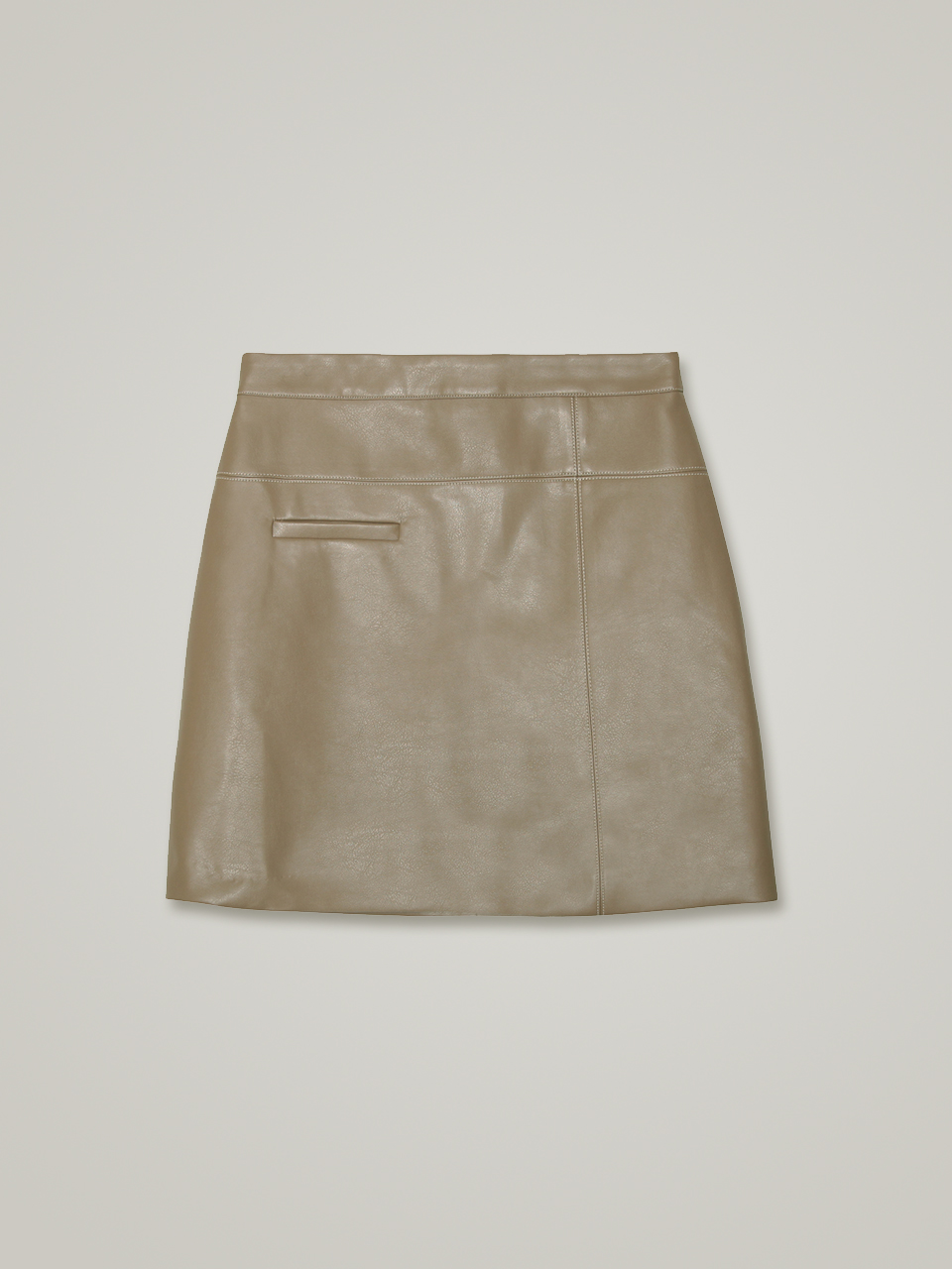comos&#039;400 leather cross skirt (dark beige)